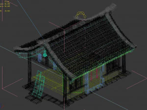 dilapidated hut-golden mountain temple 92 3D Model