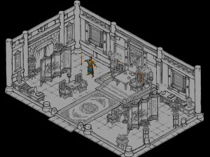 qin qiong mansion-living room 12 3Dモデル