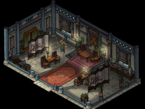 qin qiong mansion-living room 12 3Dモデル