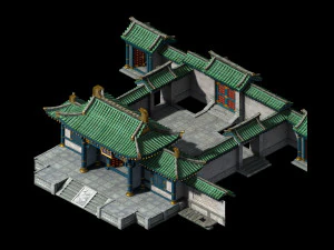 qin qiong mansion-gate of qin mansion 3D Model