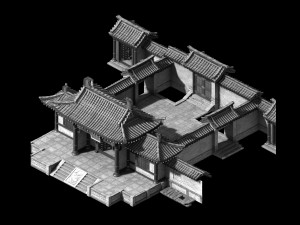 qin qiong mansion-gate of qin mansion 3D Модель