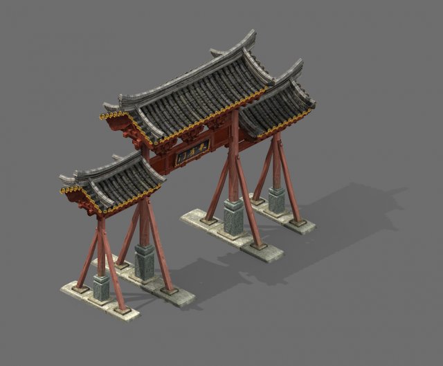 qing dynasty-street-memorial arch 21 3D Model .c4d .max .obj .3ds .fbx .stl .blend 