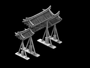 qing dynasty-street-memorial arch 21 3D Model