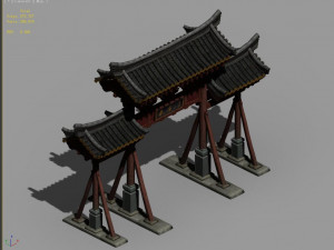 qing dynasty-street-memorial arch 21 3D Model