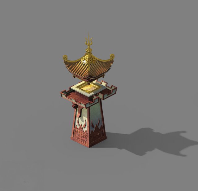 quzhou-tianwang tower-gold 01 3D 模型 .c4d .max .obj .3ds .fbx .stl .blend 