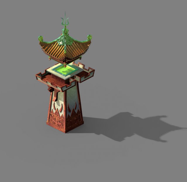 quzhou-tianwang tower-green 02 3D Модель .c4d .max .obj .3ds .fbx .stl .blend 