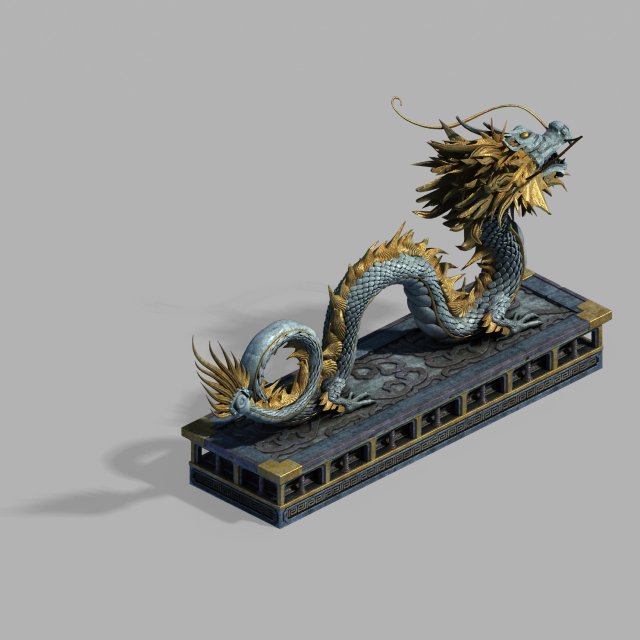 shabak-dragon carving 01 3D 모델 .c4d .max .obj .3ds .fbx .stl .blend 
