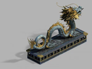 escultura de drag&atilde;o shabak 01 Modelo 3D