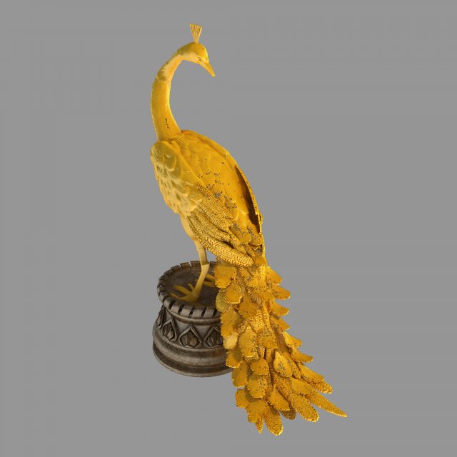 shabak-bronze carved little phoenix 3D 模型 .c4d .max .obj .3ds .fbx .stl .blend 