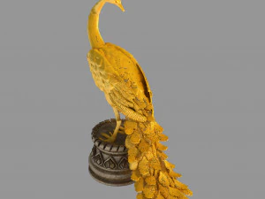 pequena f&ecirc;nix esculpida em bronze shabak Modelo 3D