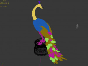 shabak-bronze carved little phoenix 3D 模型