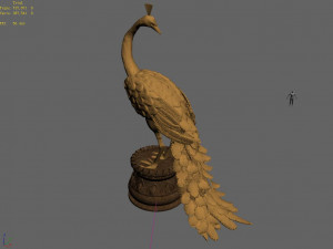 shabak-bronze carved little phoenix 3D 模型