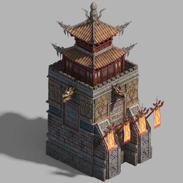 shabak-right tower 01 Modello 3D .c4d .max .obj .3ds .fbx .stl .blend 