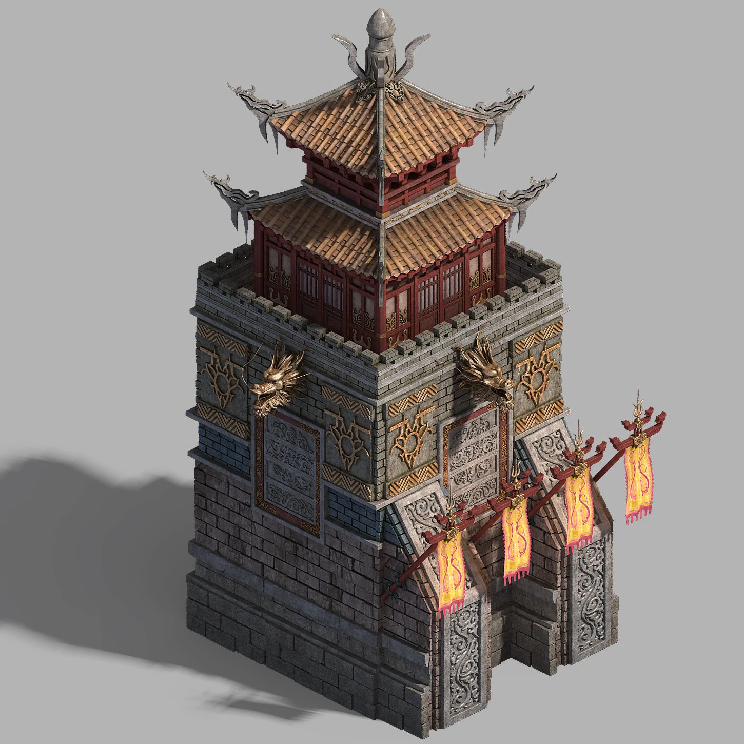 shabak-right tower 01 3D Model .c4d .max .obj .3ds .fbx .stl .blend