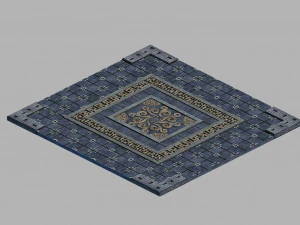 शबक-स्क्वायर ज़मीन पर नक्काशी 3D मॉडल