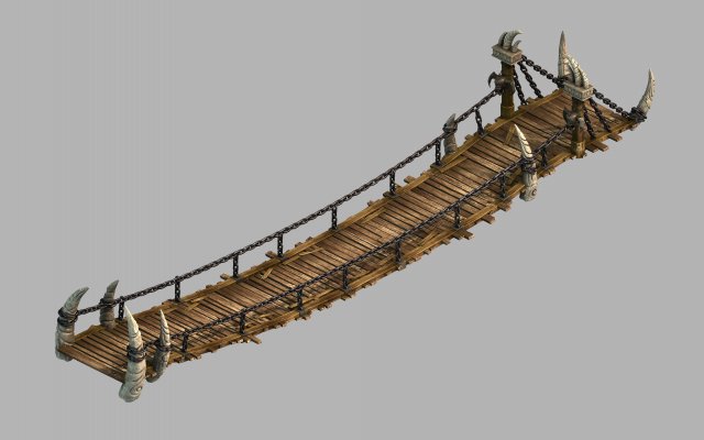 dragon fortress-wooden bridge Modello 3D .c4d .max .obj .3ds .fbx .stl .blend 