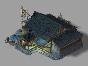 life-ancient town-tourism-grocery store 01 3D Model