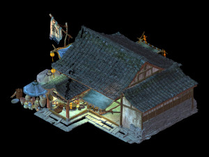 life-ancient town-tourism-grocery store 01 Modelo 3D