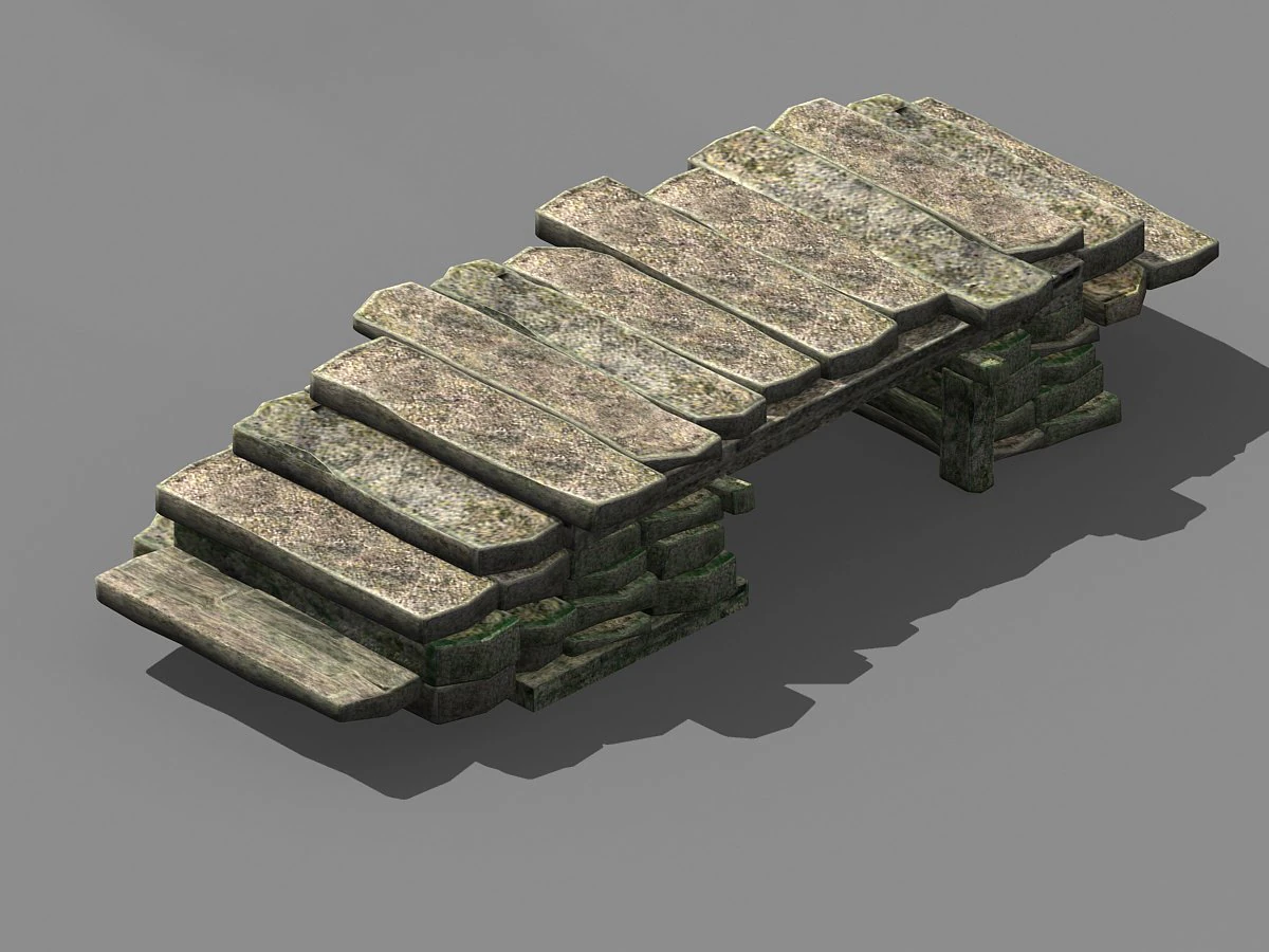 stone bridge-ping bridge 12 3D Model .c4d .max .obj .3ds .fbx .stl .blend 
