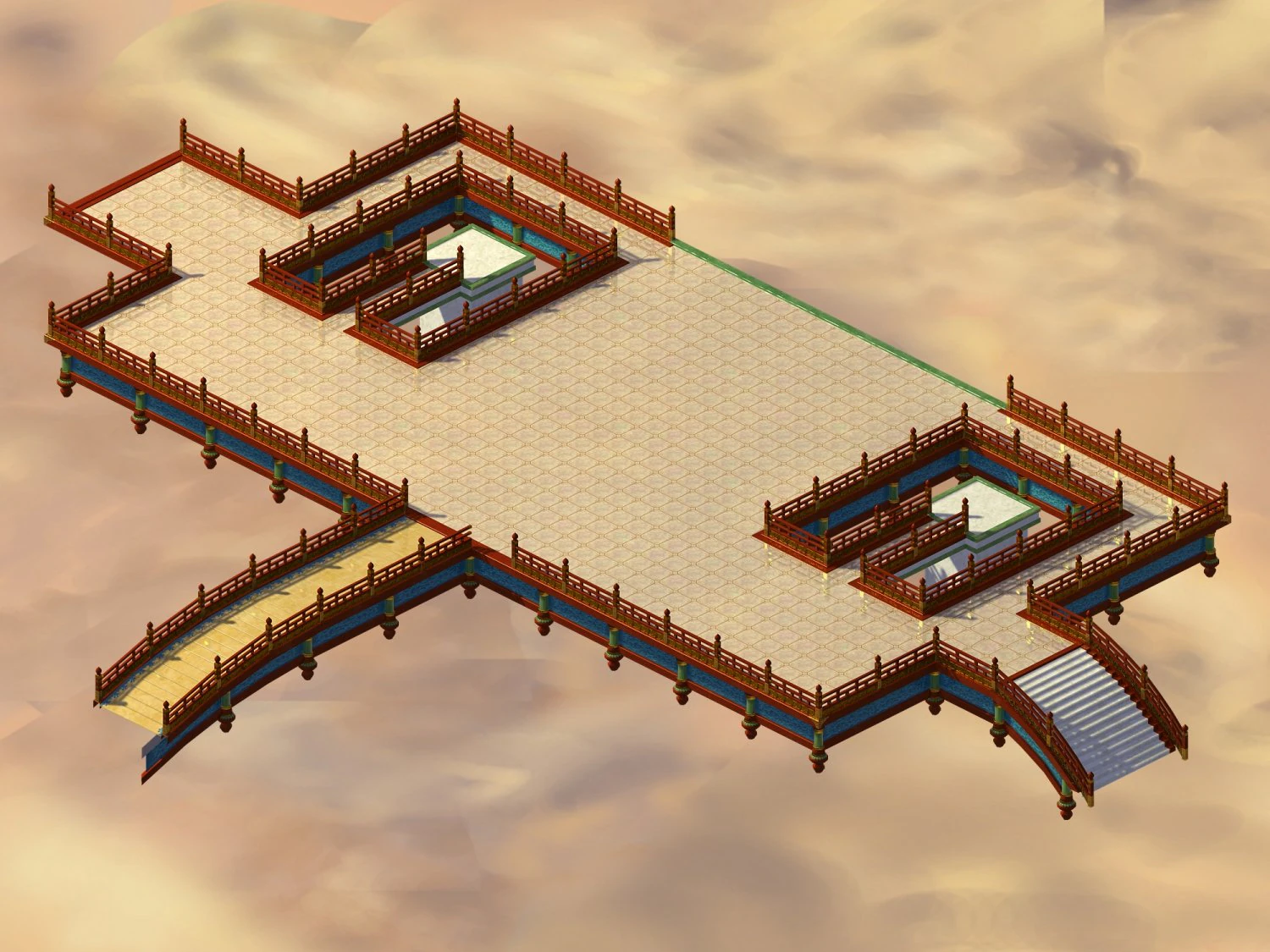 temple palace-tiangong pavement 05 3D Model .c4d .max .obj .3ds .fbx .stl .blend 