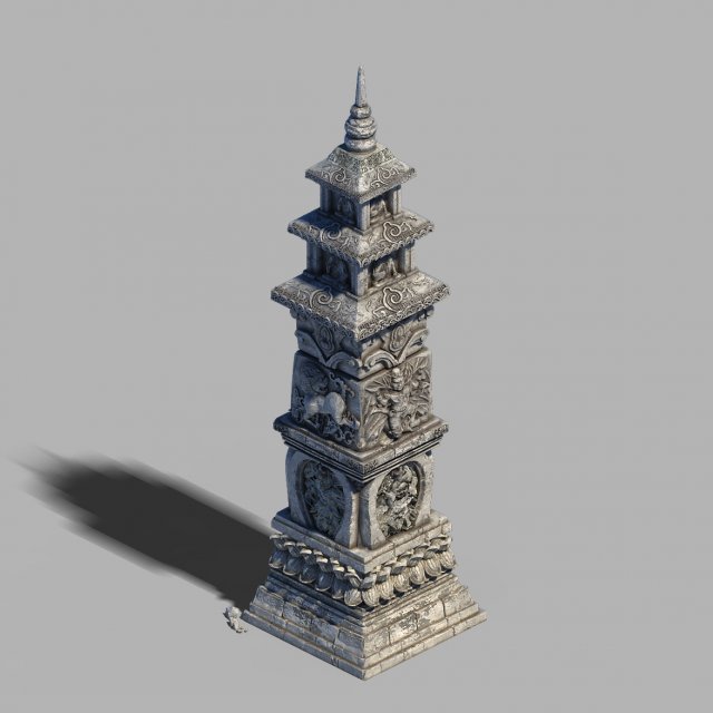 temple-stone-tower-decoration Modèle 3D .c4d .max .obj .3ds .fbx .stl .blend 