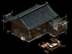 dinastia song-arquitetura-casa t&ecirc;xtil Modelo 3D
