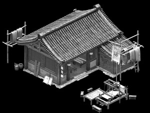 song dynasty-architecture-textile house 3D Model