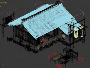 dinastia song-arquitetura-casa t&ecirc;xtil Modelo 3D