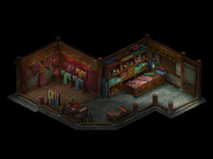 song dynasty-silk cloth village-cloth shop 3D Model
