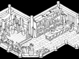 song dynasty-silk cloth village-cloth shop 3D 모델