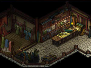 song dynasty-silk cloth village-cloth shop 3D 모델
