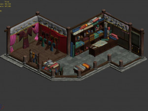song dynasty-silk cloth village-cloth shop 3D 모델