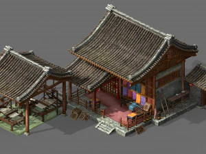 Laboratorio di seta della dinastia Song 01 Modello 3D