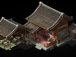 song dynasty-silk workshop 01 Model 3D