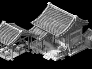 song dynasty-silk workshop 01 Model 3D