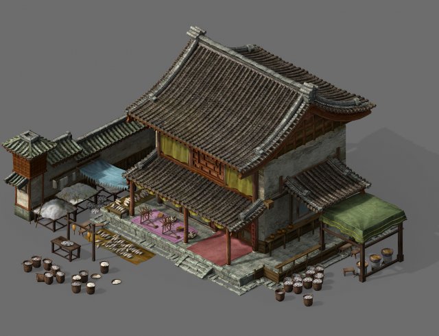 song dynasty-silk workshop 03 Model 3D .c4d .max .obj .3ds .fbx .stl .blend