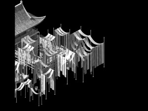 song dynasty-silk workshop-drying field Model 3D