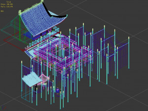 song dynasty-silk workshop-drying field Model 3D
