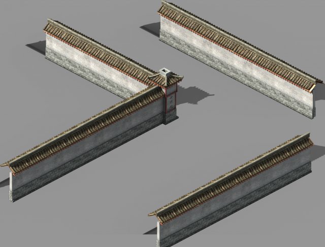 song dynasty-silk workshop-enclosure wall Modelo 3D .c4d .max .obj .3ds .fbx .stl .blend 