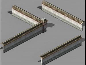 song dynasty-silk workshop-enclosure wall Modèle 3D