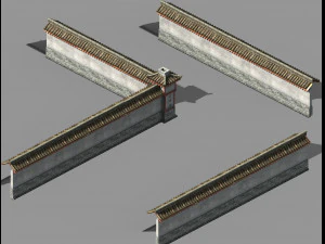 Muro di recinzione del laboratorio di seta della dinastia Song Modello 3D