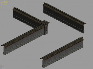 song dynasty-silk workshop-enclosure wall Modelo 3D