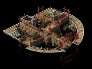 song dynasty-silk workshop-central dyeing pond 3D Model