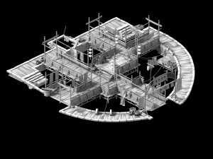 song dynasty-silk workshop-central dyeing pond 3D Model