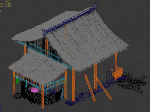 song dynasty-small town-folk house 05 Modello 3D