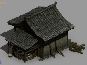 song dynasty-small town-folk house 05 Modello 3D
