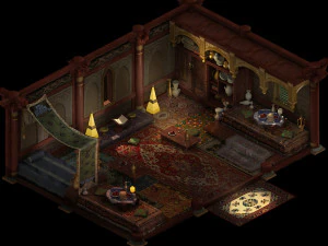 євнух-велика кімната посильного з їжею-критий 3D Модель