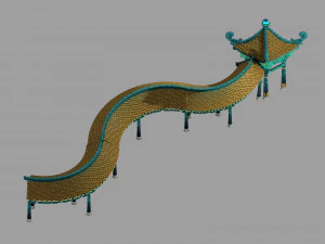 tang dynasty-glazed tiles-architecture 3D Model