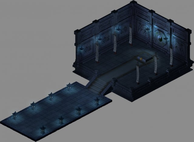 tang dynasty-tomb-indoor 3D Model .c4d .max .obj .3ds .fbx .stl .blend