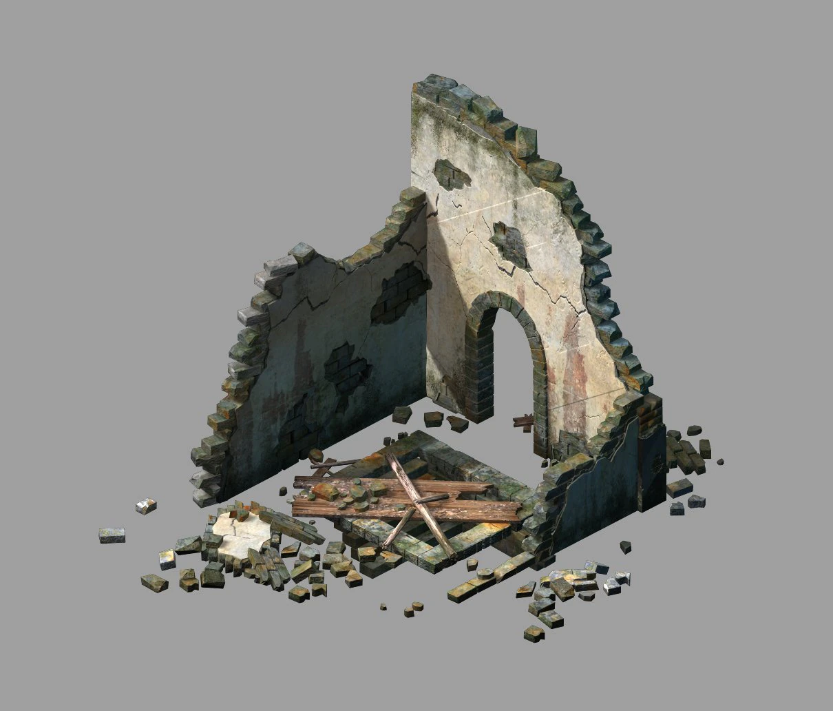 tang dynasty-destroyed house-broken door 3D Model .c4d .max .obj .3ds .fbx .stl .blend 